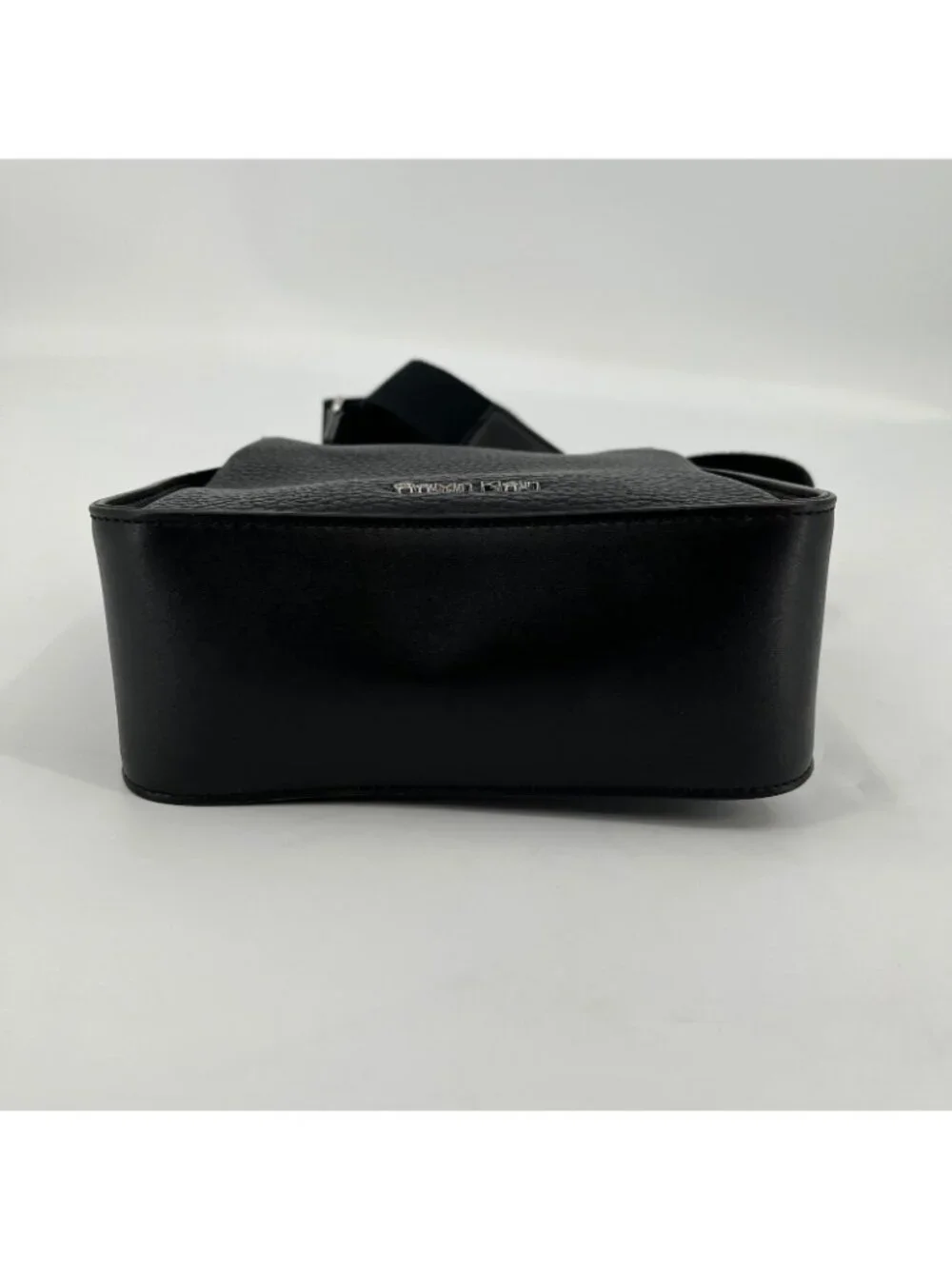 Calvin Klein Fay Mini Adjustable Crossbody Bag Black Pebbled Magnetic Closure